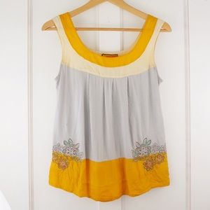 Johnny Was Silk Embroirdered Floral Tank M…